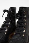 Laces on boot with white background