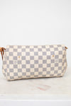 Checkered handbag on a white background