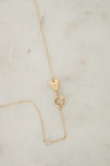 Close-up of gold closure on chain