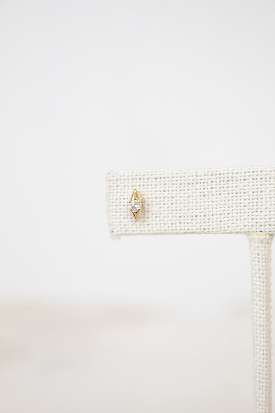 Gold with center diamond stud earrings