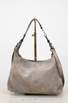 Gray shoulder bag on a white background