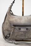 Gray shoulder bag on a white background