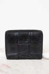Black leather wallet on a white background
