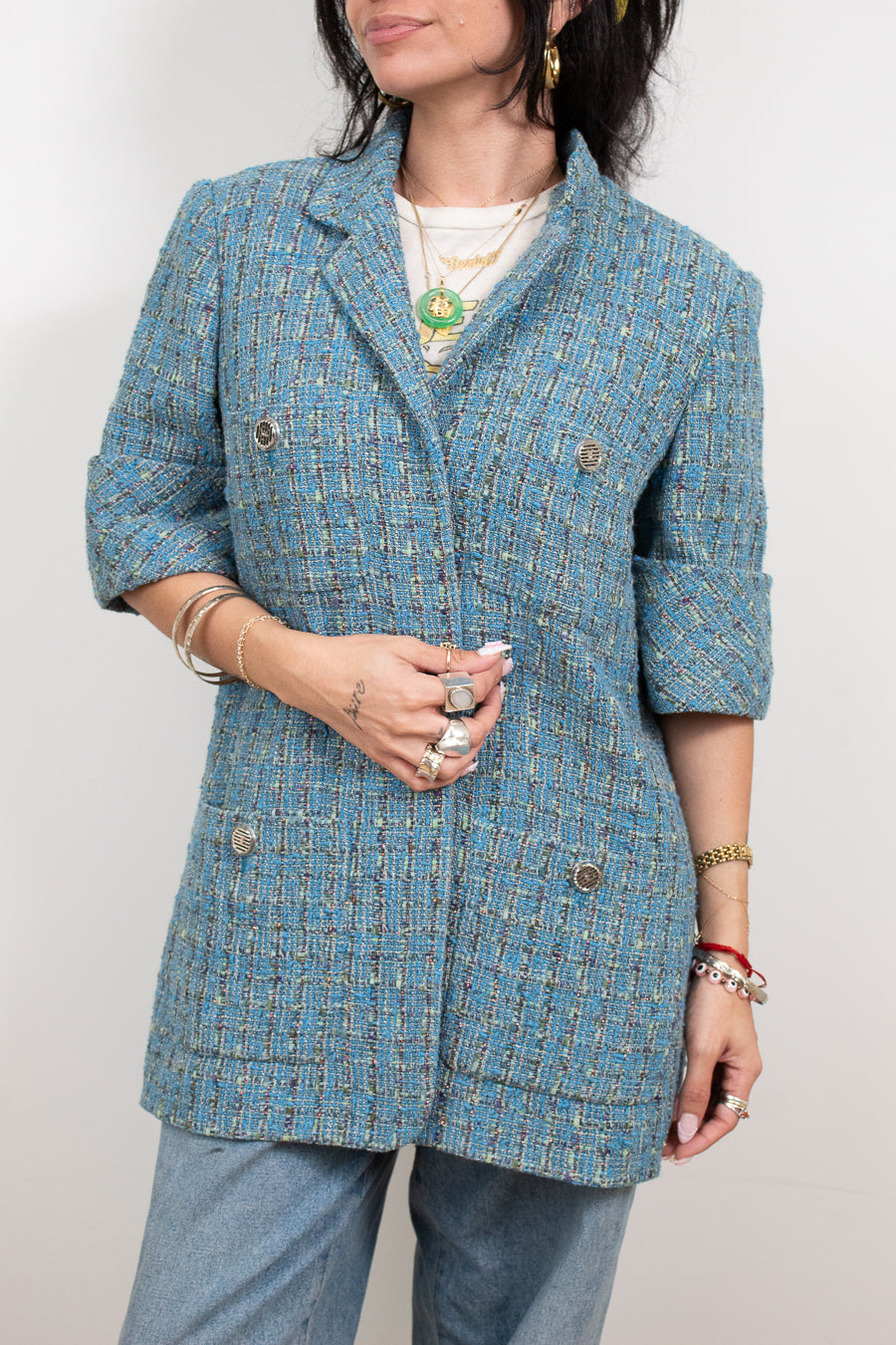 Chanel Short Sleeve Tweed Open Jacket – Otra Vez Couture Consignment