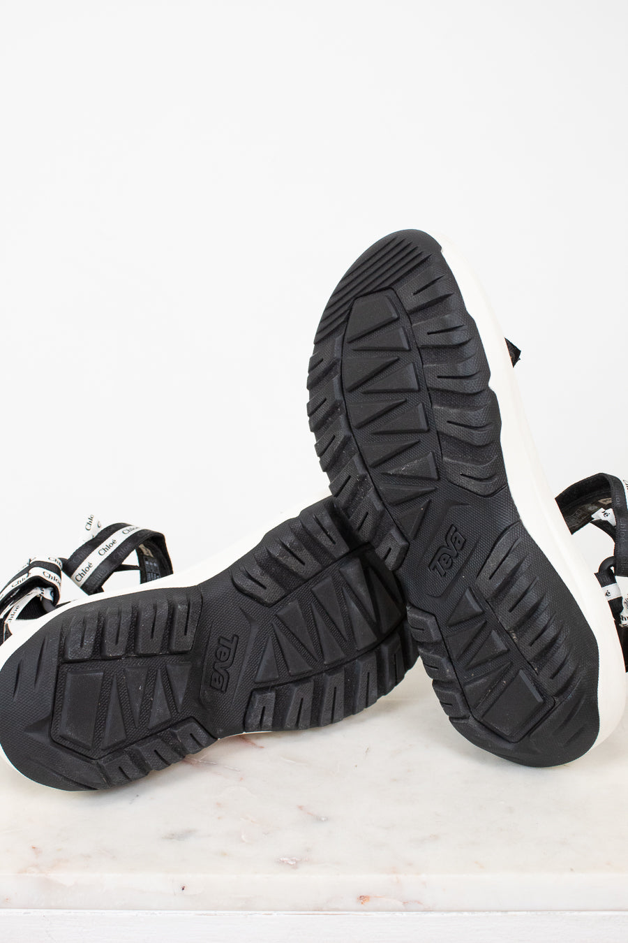 Bottom view of sandals