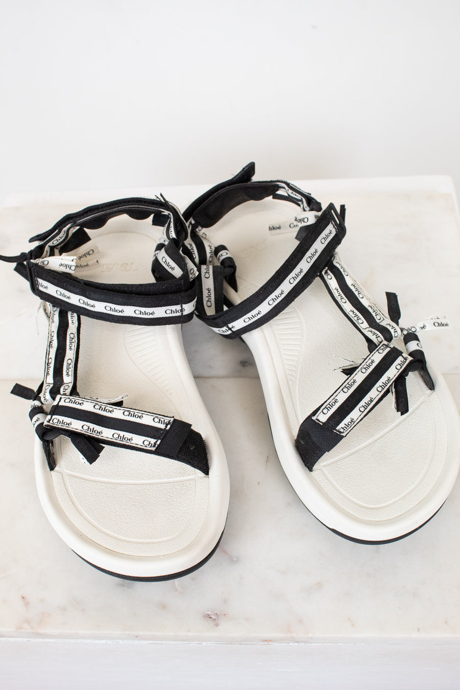 Black and white 'Chloe' sandals