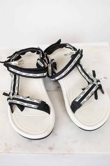 Black and white 'Chloe' sandals