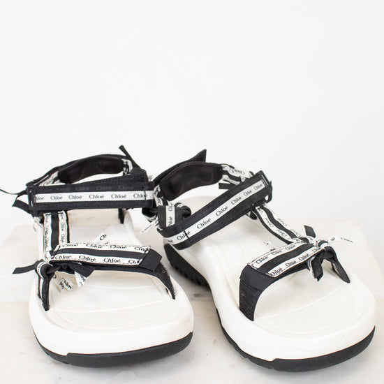 Black and white 'Chloe' sandals