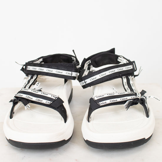 Black and white 'Chloe' sandals