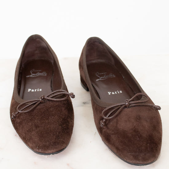 Brown suede ballet flats
