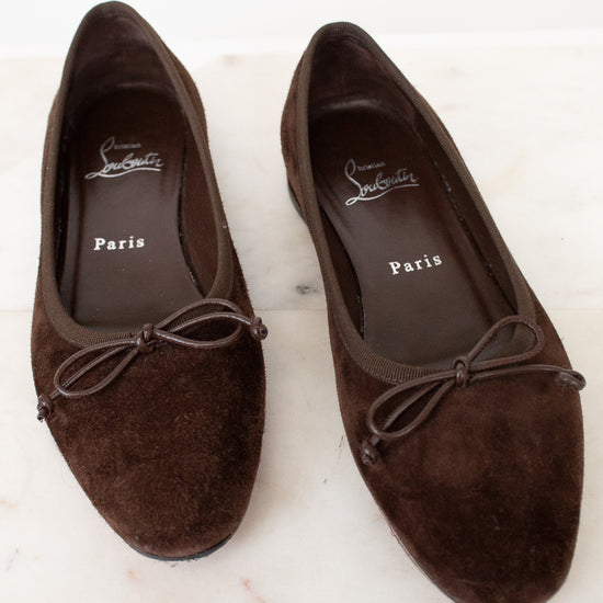 Brown suede ballet flats