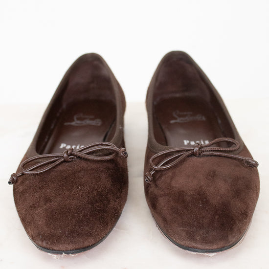 Brown suede ballet flats
