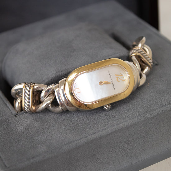 Gold and silver 'David Yurman' Watch in box