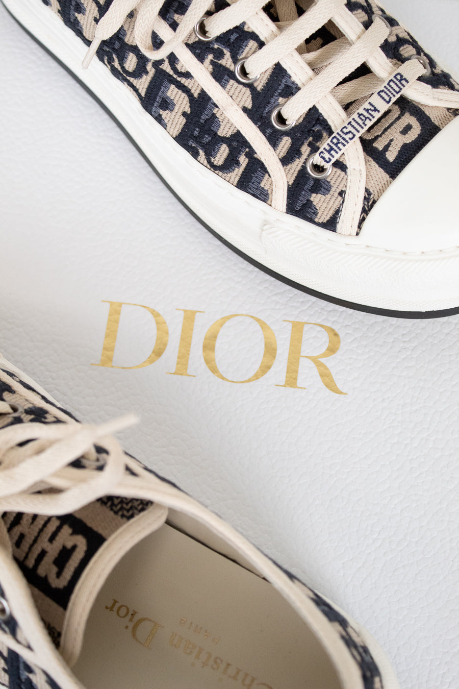 Dior sneakers with logo on a white background