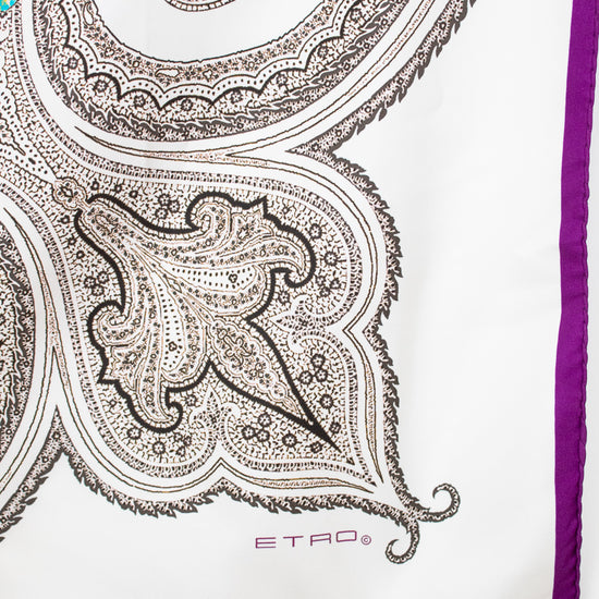 Paisley patterned scarf with 'Etro' branding on a white background