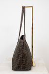 Fendi handbag with a prominent FF logo on a white background