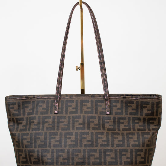 Fendi handbag with a prominent FF logo on a white background