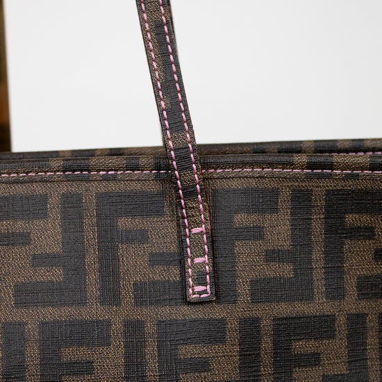 Fendi handbag with a prominent FF logo on a white background