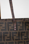 Fendi handbag with a prominent FF logo on a white background