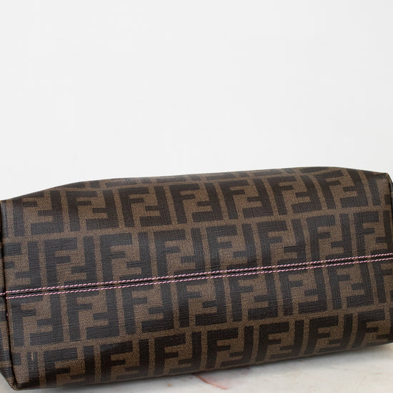 Fendi handbag with a prominent FF logo on a white background
