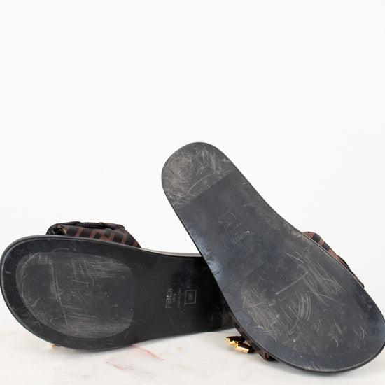 Bottom black sandal sole on a white background