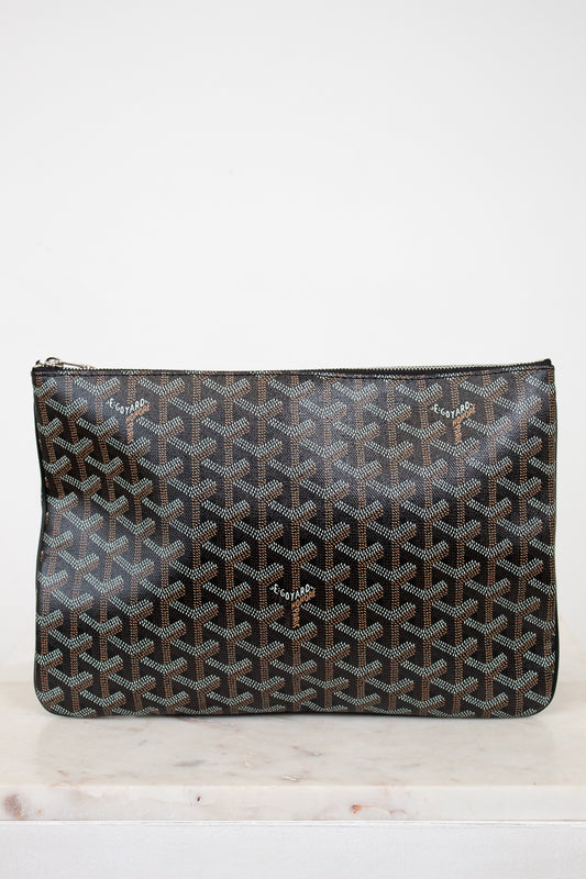 Designer pouch with pattern on a white background