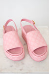 Pink Monogram Platform Sandals