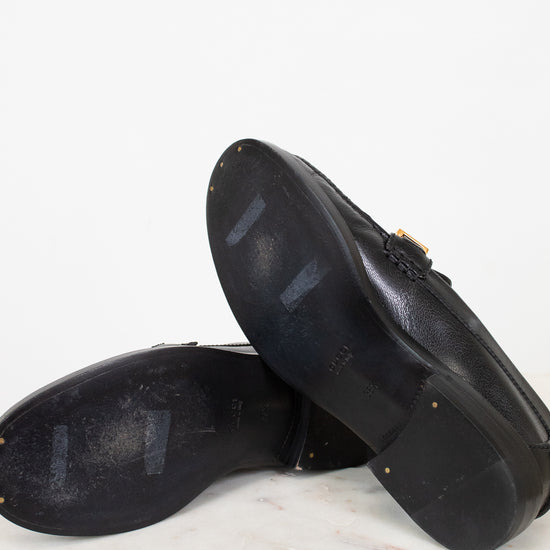 Black shoes on a white background