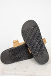Bottom soles of gold and black sandal