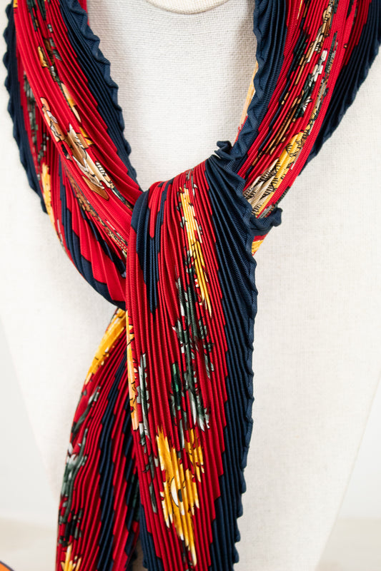 Hermes Les Jardiniers du Roy Pleated Scarf 90