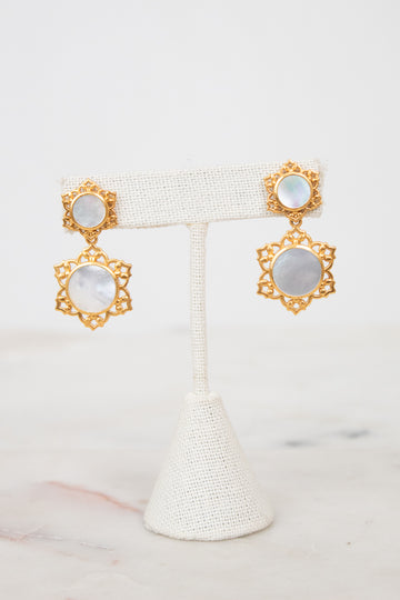Julie Vos Mother of Pearl Helene Stud Earrings