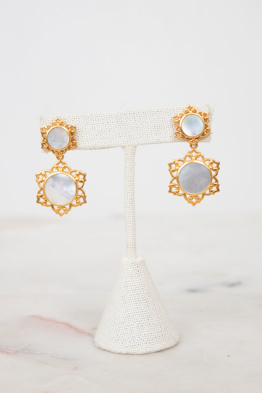 Julie Vos Mother of Pearl Helene Stud Earrings