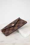 Louis Vuitton Damier Ebene Recto Verso Rose Ballerine Card Holder