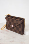 Louis Vuitton Damier Ebene Recto Verso Rose Ballerine Card Holder