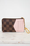 Louis Vuitton Damier Ebene Recto Verso Rose Ballerine Card Holder
