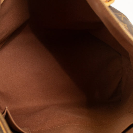 Close-up of a brown bag with visible stitching