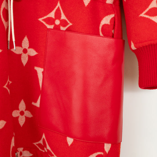 Red garment with pink pattern on a white background