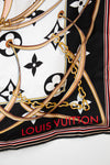 Close up of Louis Vuitton decorative scarf