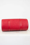 Bottom of Red Epi Leather bag on a white background