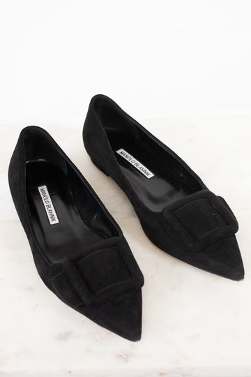 Manolo Blahnik Maysale Buckle Ballerina Flats