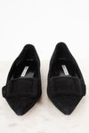 Manolo Blahnik Maysale Buckle Ballerina Flats