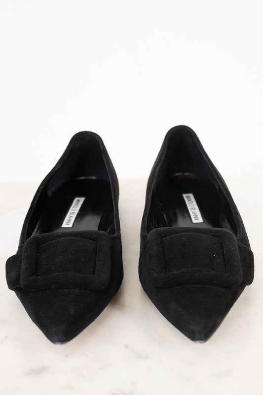 Manolo Blahnik Maysale Buckle Ballerina Flats