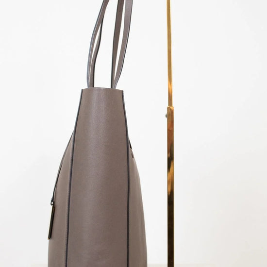 Gray tote bag on a white background