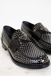 Prada Studded Spazzolato Loafer