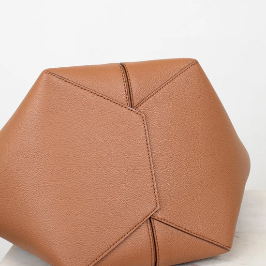 Brown geometric bottom of bag on a white background