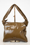 Olive handbag on a white background