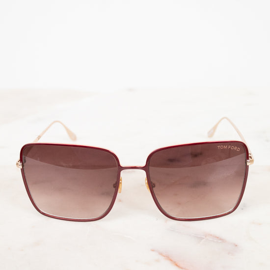 Sunglasses with a gradient lens on a white background