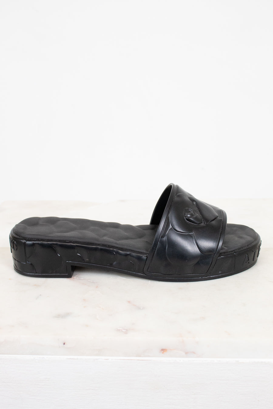 Black Valentino sandal on a white background