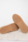 Bottoms of gum sole sneakers