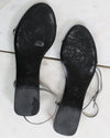 Black soles on a white background